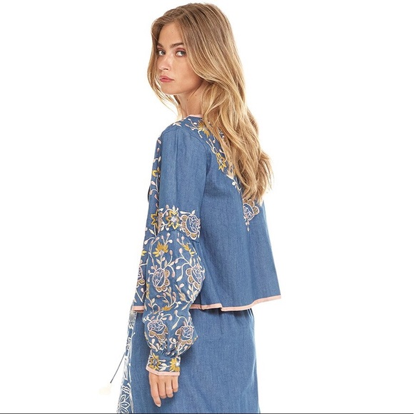 Zevon Embroidered Denim Jacket - Picture 2 of 2